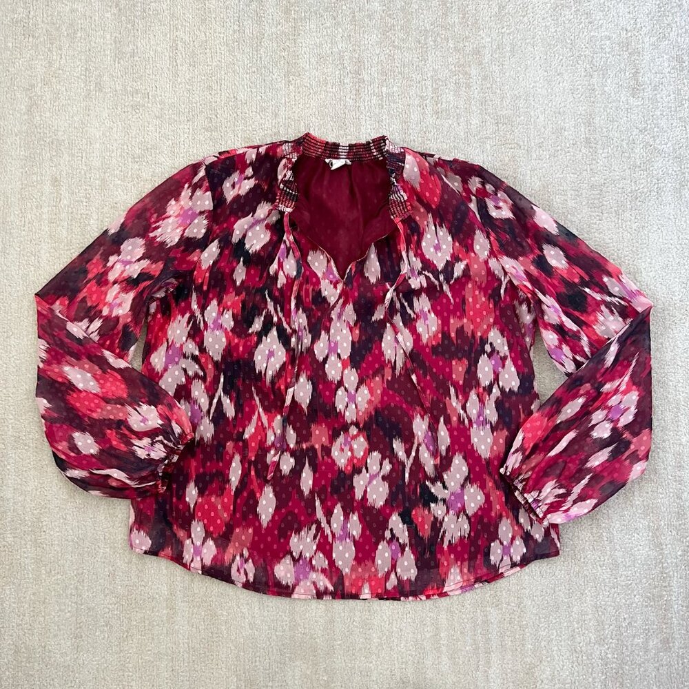 Tribal Jeans Boho Peasant Popover Summer Blouse Top L